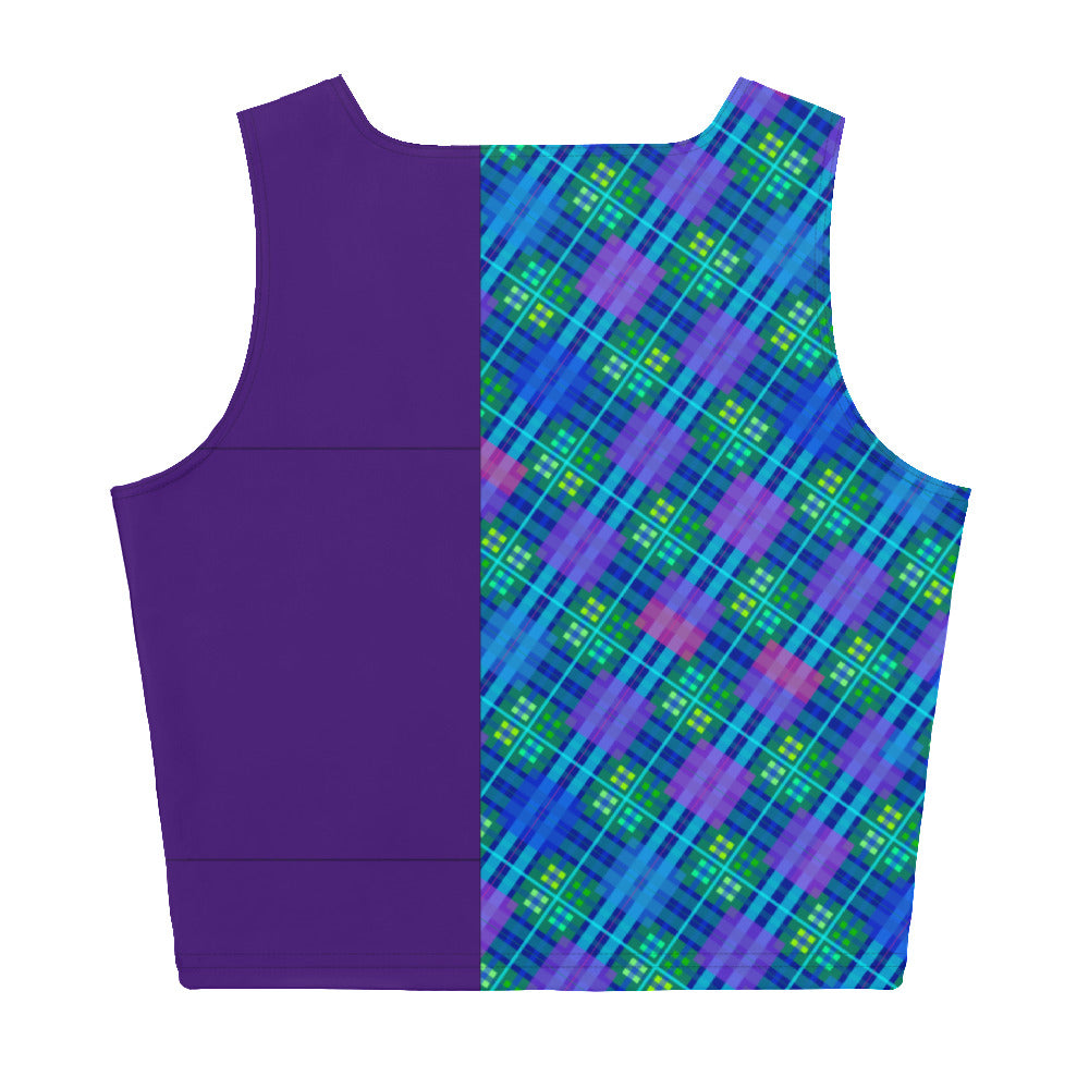 Maris Equi Blue Tartan Men's Crop Tank Top