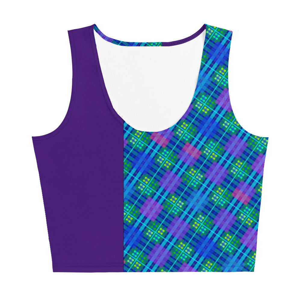 Maris Equi Blue Tartan Men's Crop Tank Top