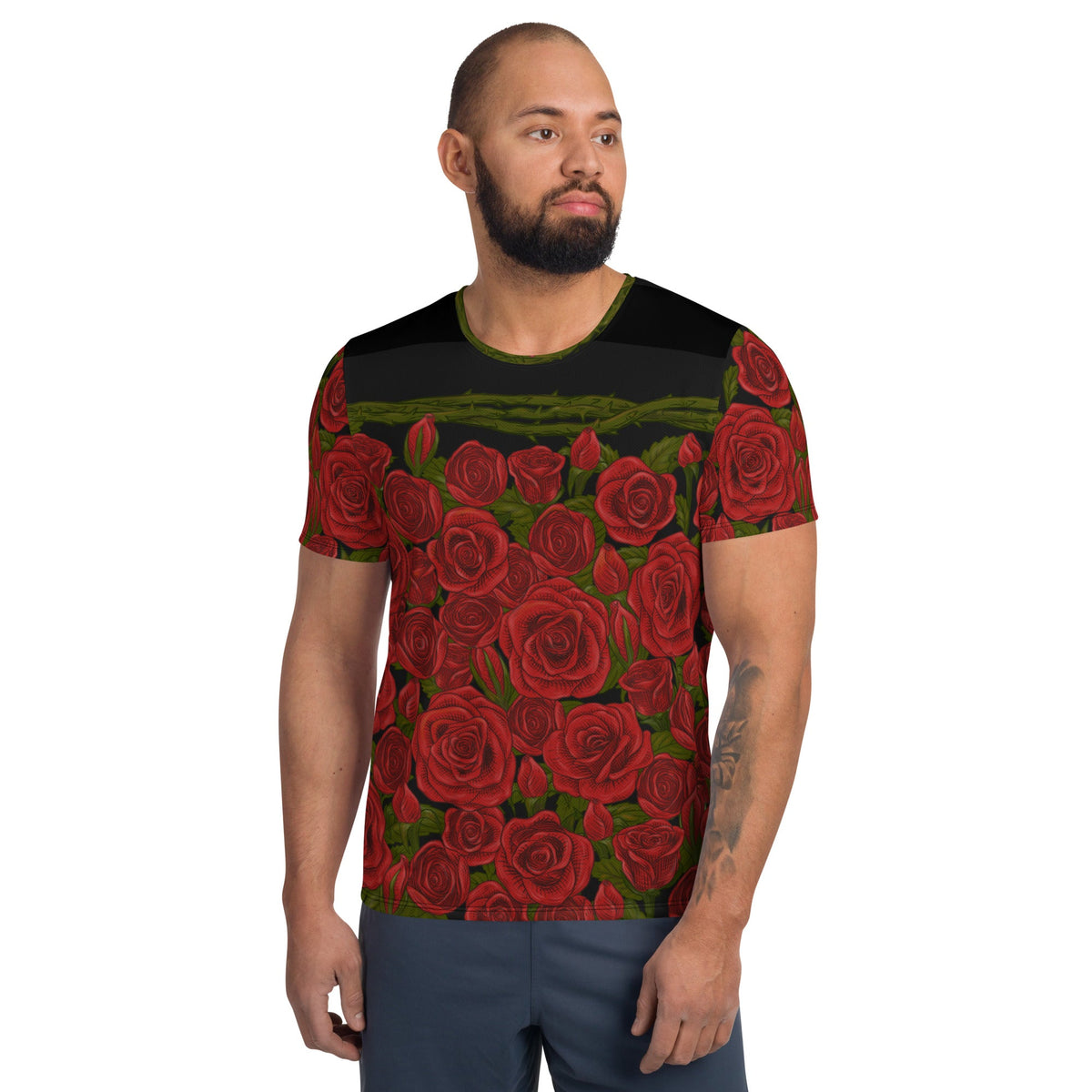 Maris Equi Rozen Red Rose Men's Sport Shirt