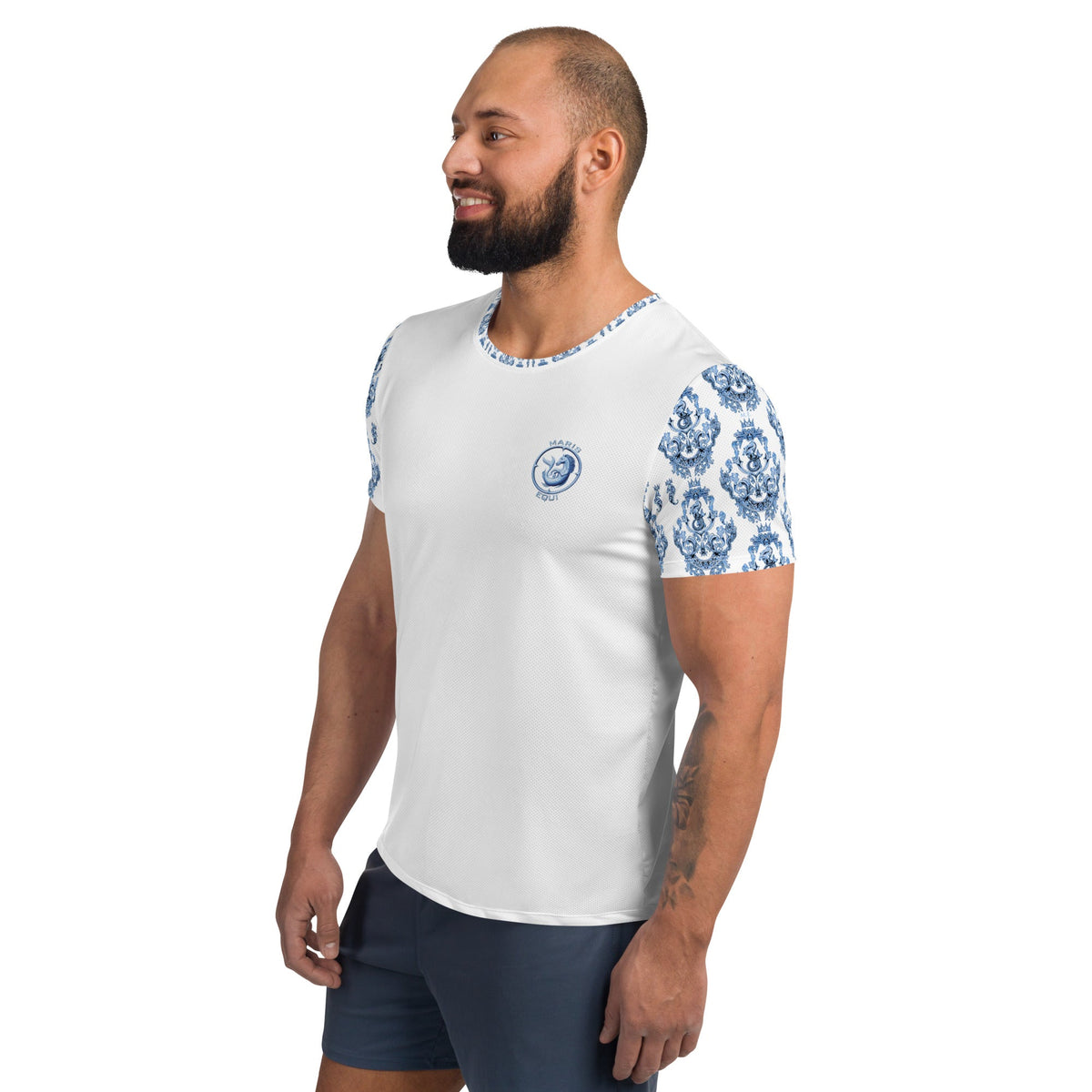 Maris Equi Blue Baroque Men's Sport Shirt