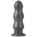 Dark gray glossy silicone anal plug american bombshell b7 tango 7in with segmented tapered design and flared base