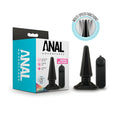 Anal adventures basic vibrating anal pleaser in black with multi-speed functions and a sleek conical design