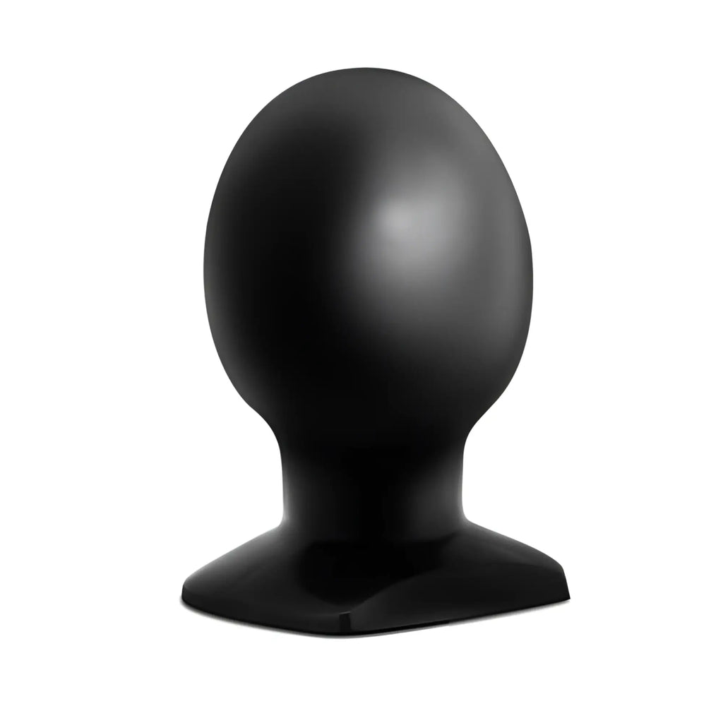 Black matte-finish head-shaped display stand for Anal Adventures anal adventures orb plug product presentation