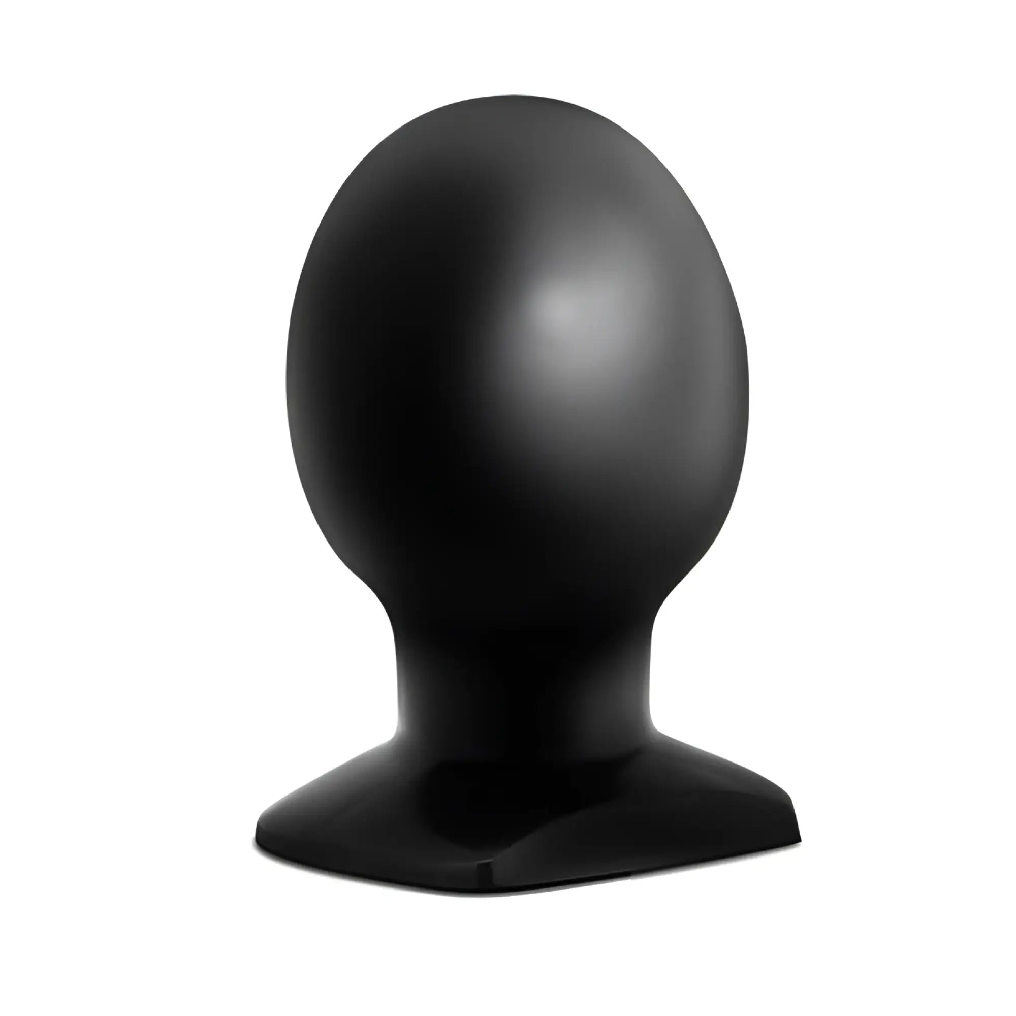 Black matte-finish head-shaped display stand for Anal Adventures anal adventures orb plug product presentation
