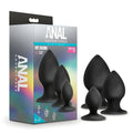 Black silicone anal plugs in varying sizes from blush anal adventures platinum stout plug kit