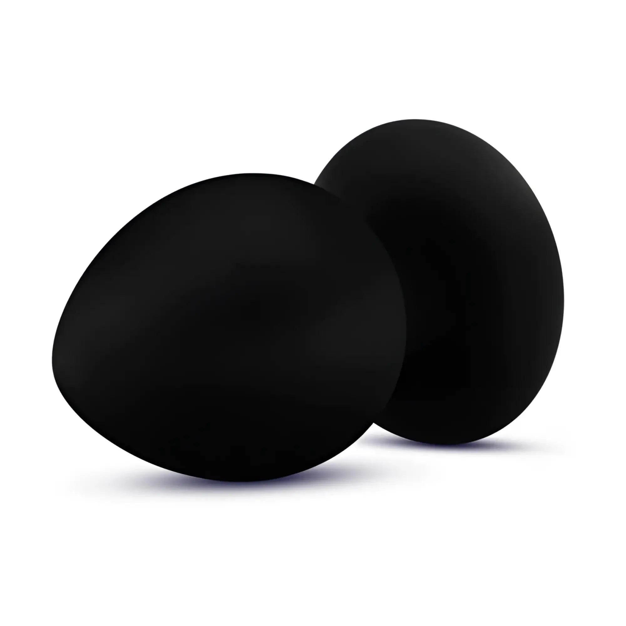 Black smooth textured silicone anal stout plug medium from anal adventures platinum collection