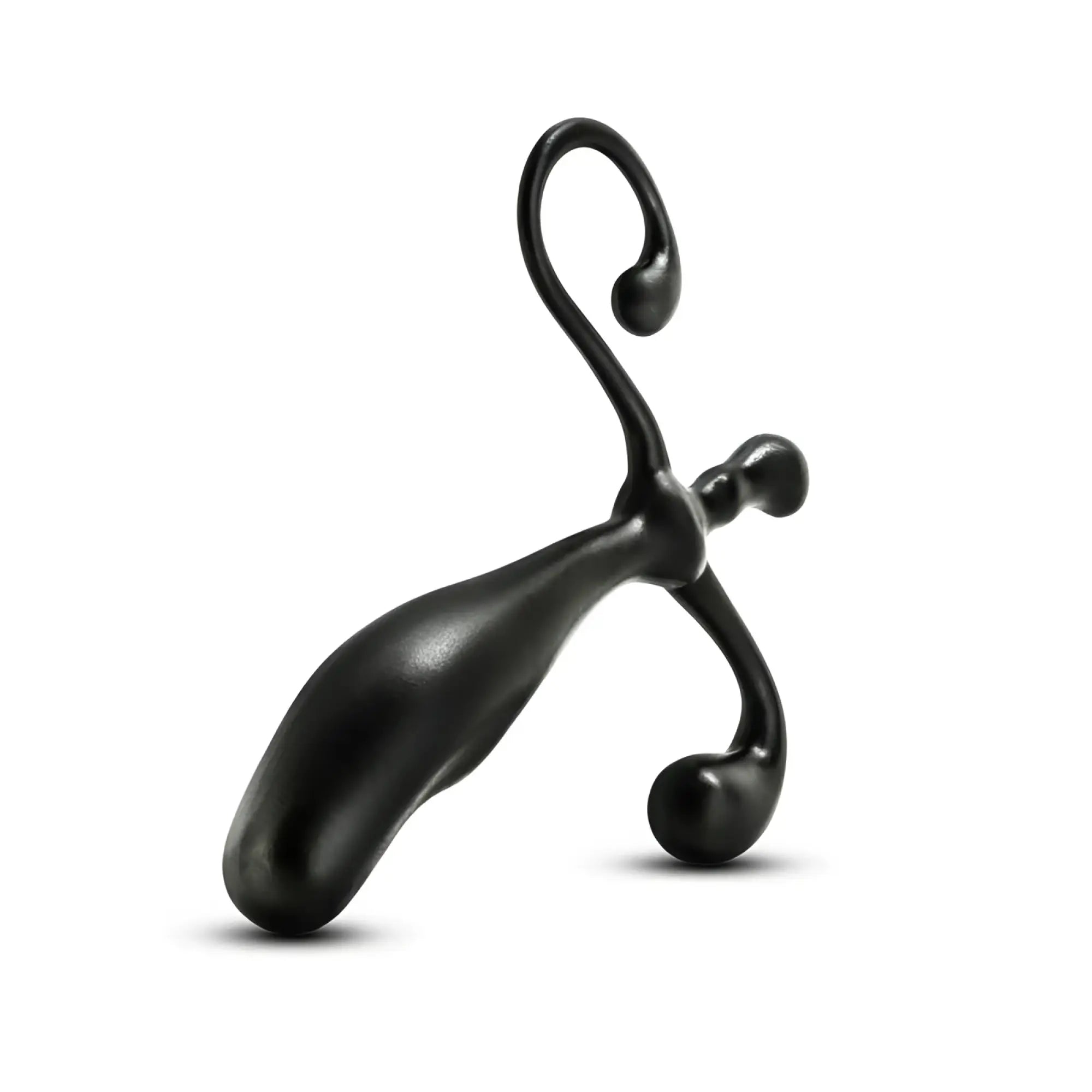 Black sleekly curved silicone anal adventures prostate stimulator with smooth glossy finish and ergonomic design