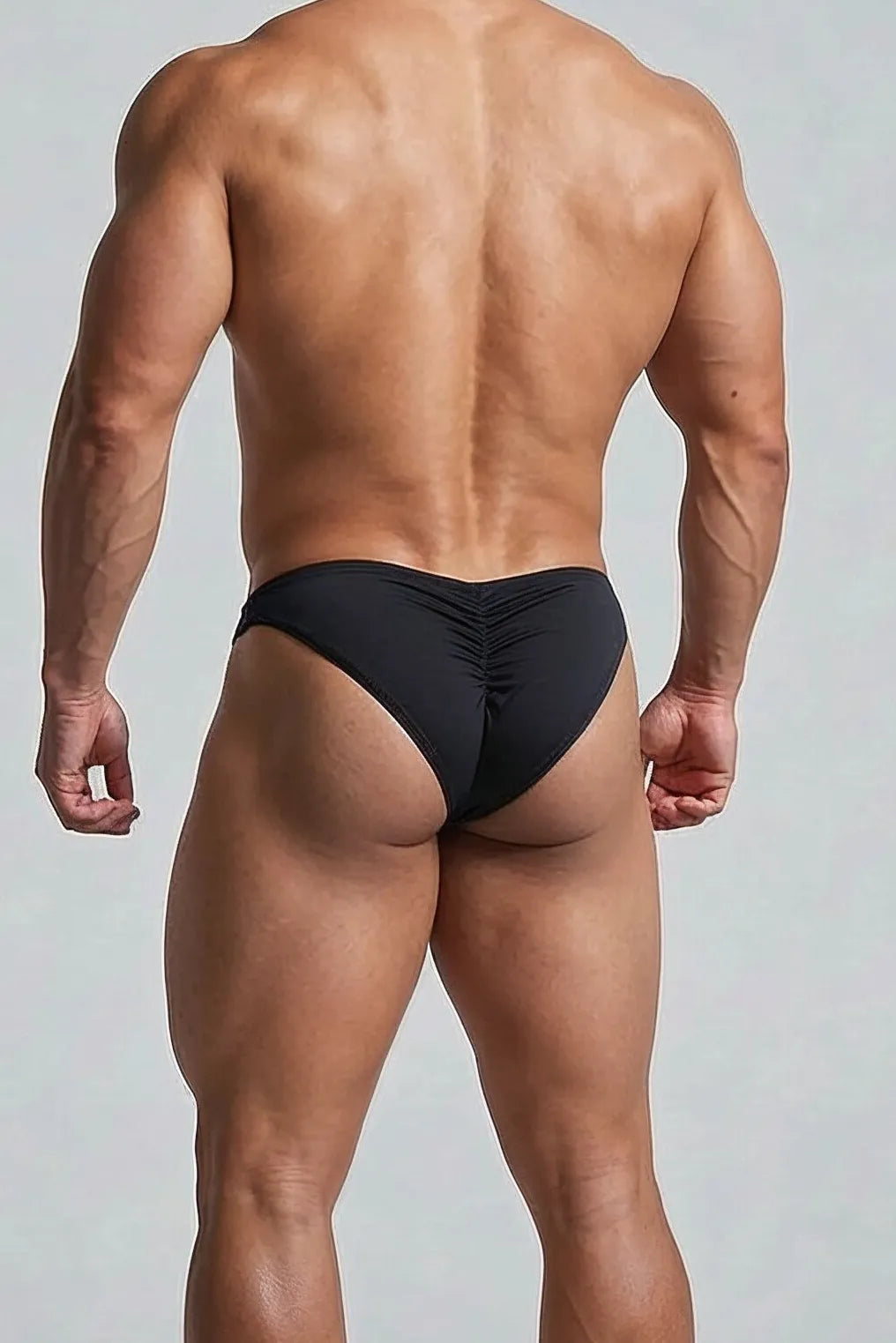 JJ Malibu Men's Classic Scrunch-Butt Swim Briefs - Black
