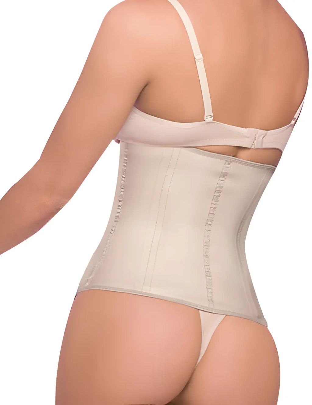 Beige ann chery 2025 latex waist cincher with adjustable straps and smooth supportive fabric design