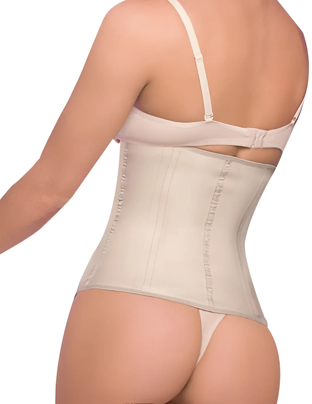 Beige ann chery 2025 latex waist cincher with adjustable straps and smooth supportive design for body shaping