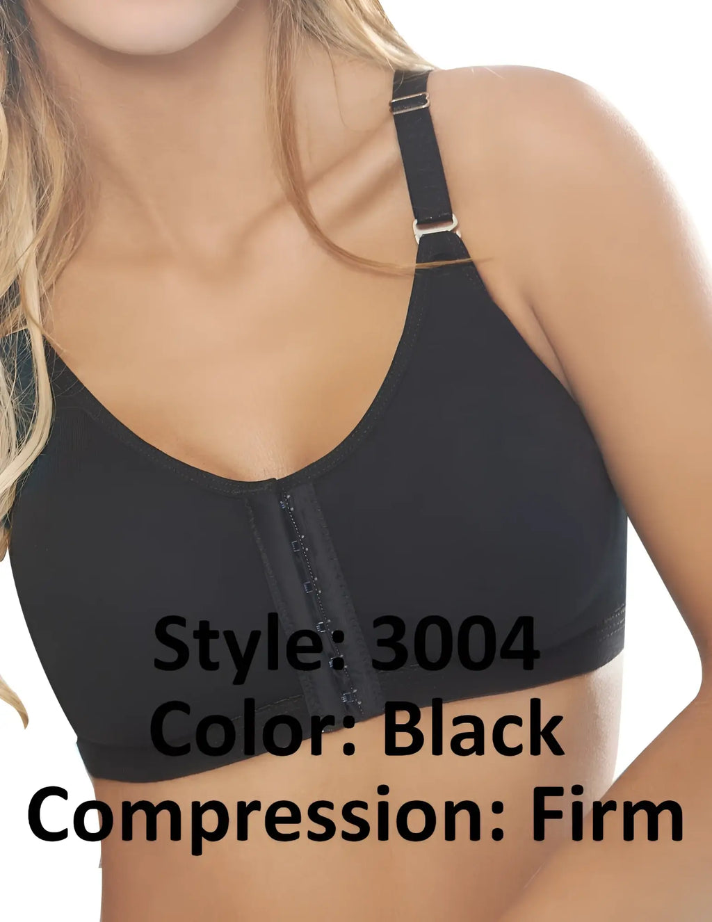 Black firm compression bra ann chery 3004 powernet brassiere in black with strong support and breathable fabric