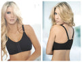 Ann Chery 3004 powernet brassiere black underwire bra with adjustable straps and central zipper closure