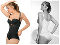 Ann Chery 4012-1 black latex body bikini with adjustable straps and side cutout detail seamless shaper