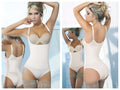 Beige Ann Chery 4012 latex body thong with thin straps and high-waisted seamless design for shaping