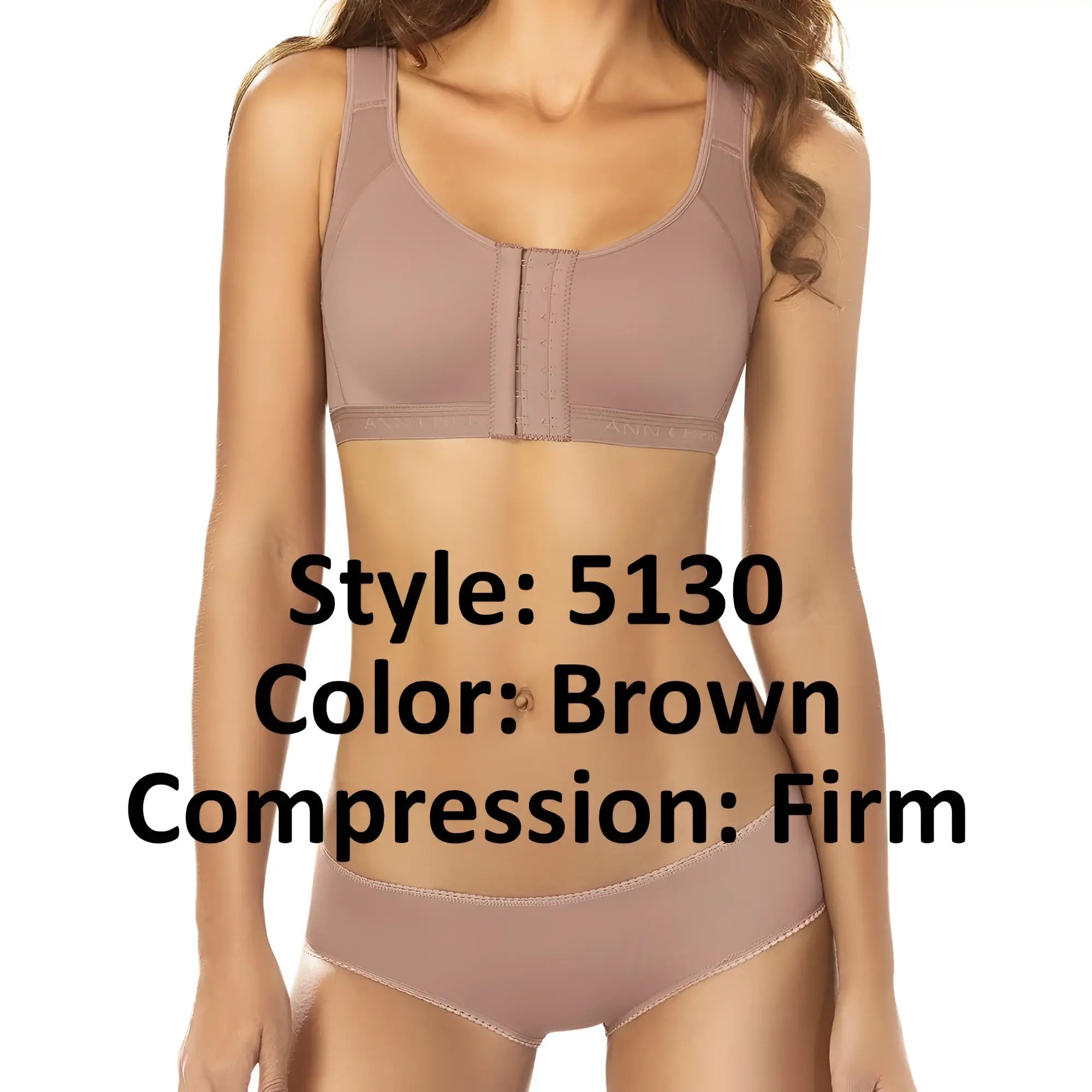 Brown ann chery 5130 post surgery compression bra set designed for support and comfort after surgery