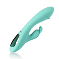 Arosum G-Rabbit rotating G-spot and clitoral vibrator in sleek matte teal silicone with ergonomic rabbit shape and control buttons
