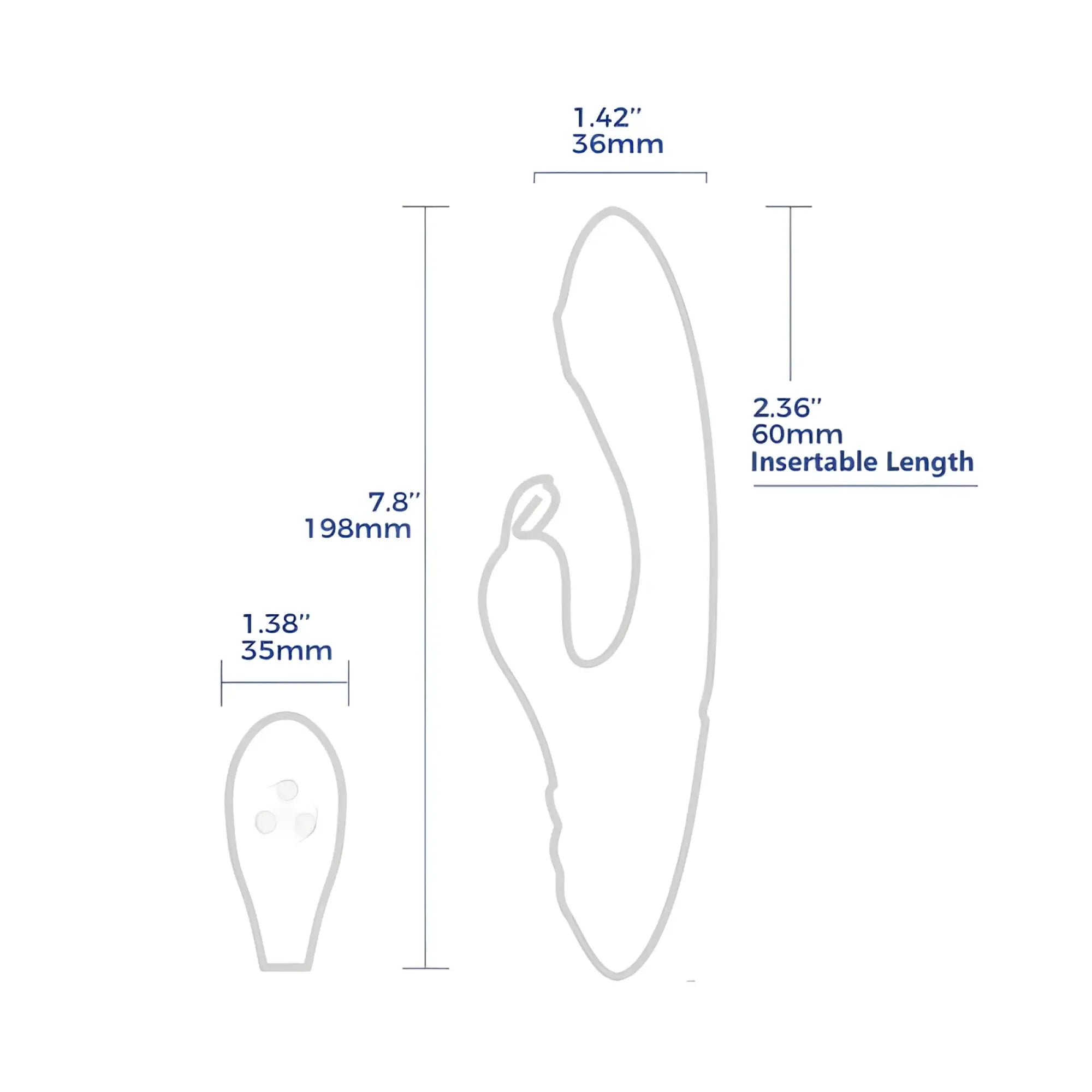 White silicone arosum g-rabbit rotating g-spot and clitoral vibrator with ergonomic contours and textured grip