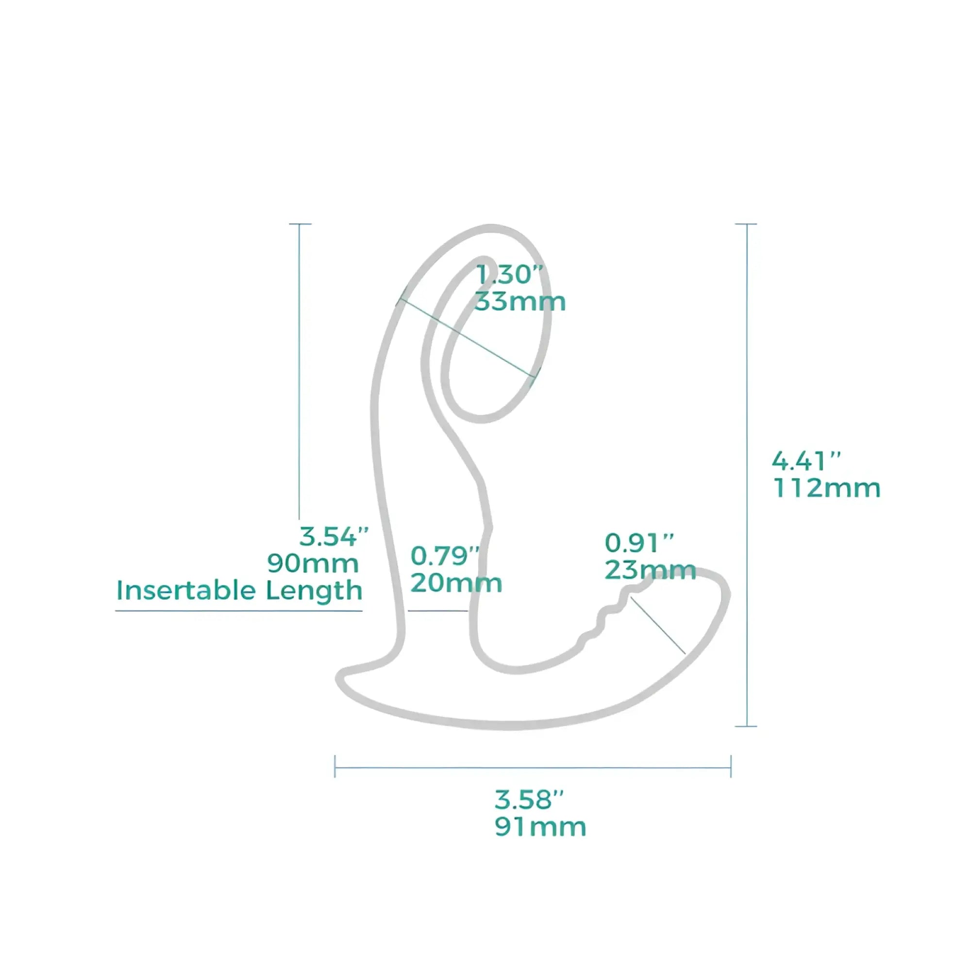 Silicone arosum lushvibe wearbale sprout-shaped unisex vibrator with curved ergonomic cock ring and insertable length markings