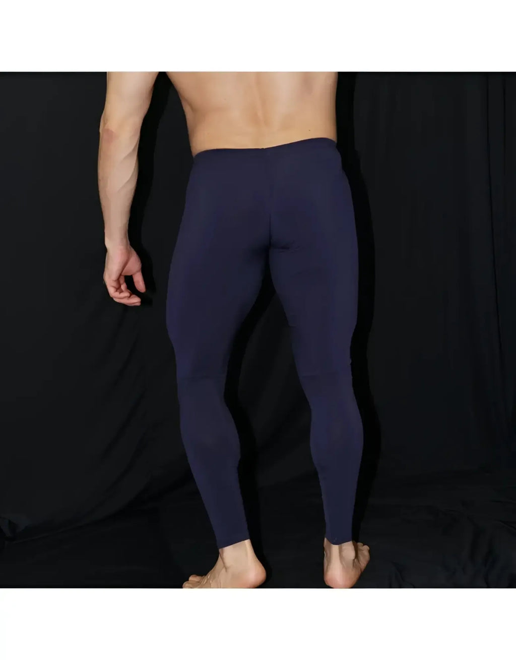 Arroyman bulge runner tights rnr006s menâ€™s navy blue form-fitting performance leggings for running and training