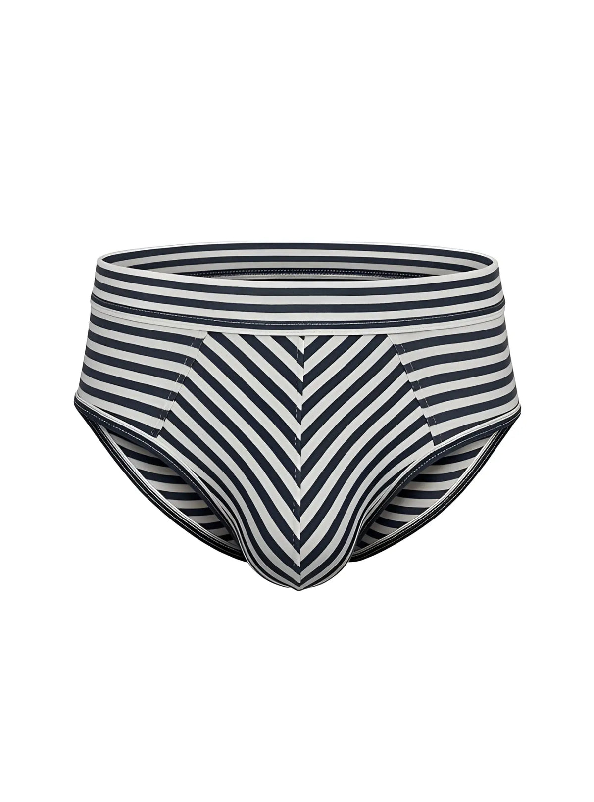 Black and white striped menâ€™s cotton briefs with a chevron pattern in assorted 4 pieces pack