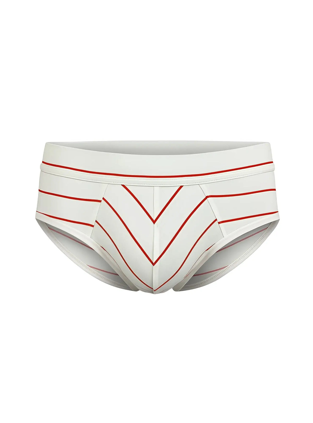 White cotton briefs with bold red chevron stripes and horizontal lines from assorted cotton brief 4 pieces pack