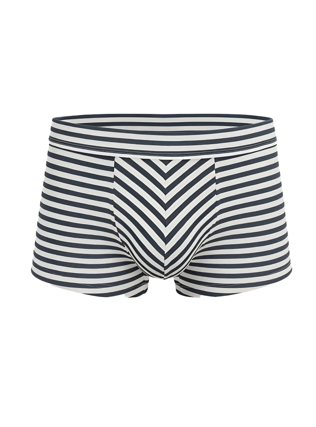 Black and white striped menâ€™s cotton briefs with chevron pattern front in assorted cotton trunk 4 pieces pack