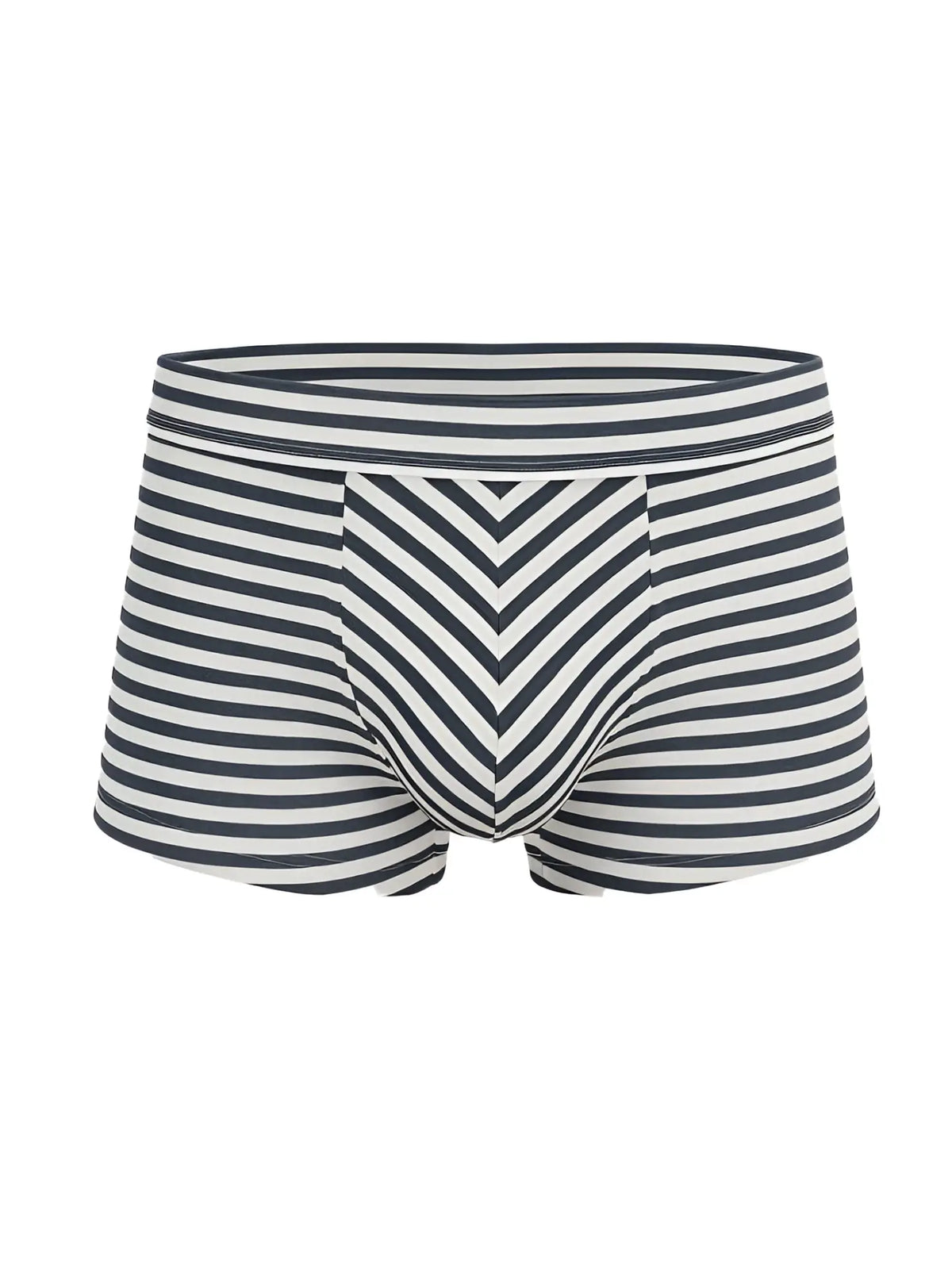 Black and white striped menâ€™s cotton briefs with chevron pattern front in assorted cotton trunk 4 pieces pack