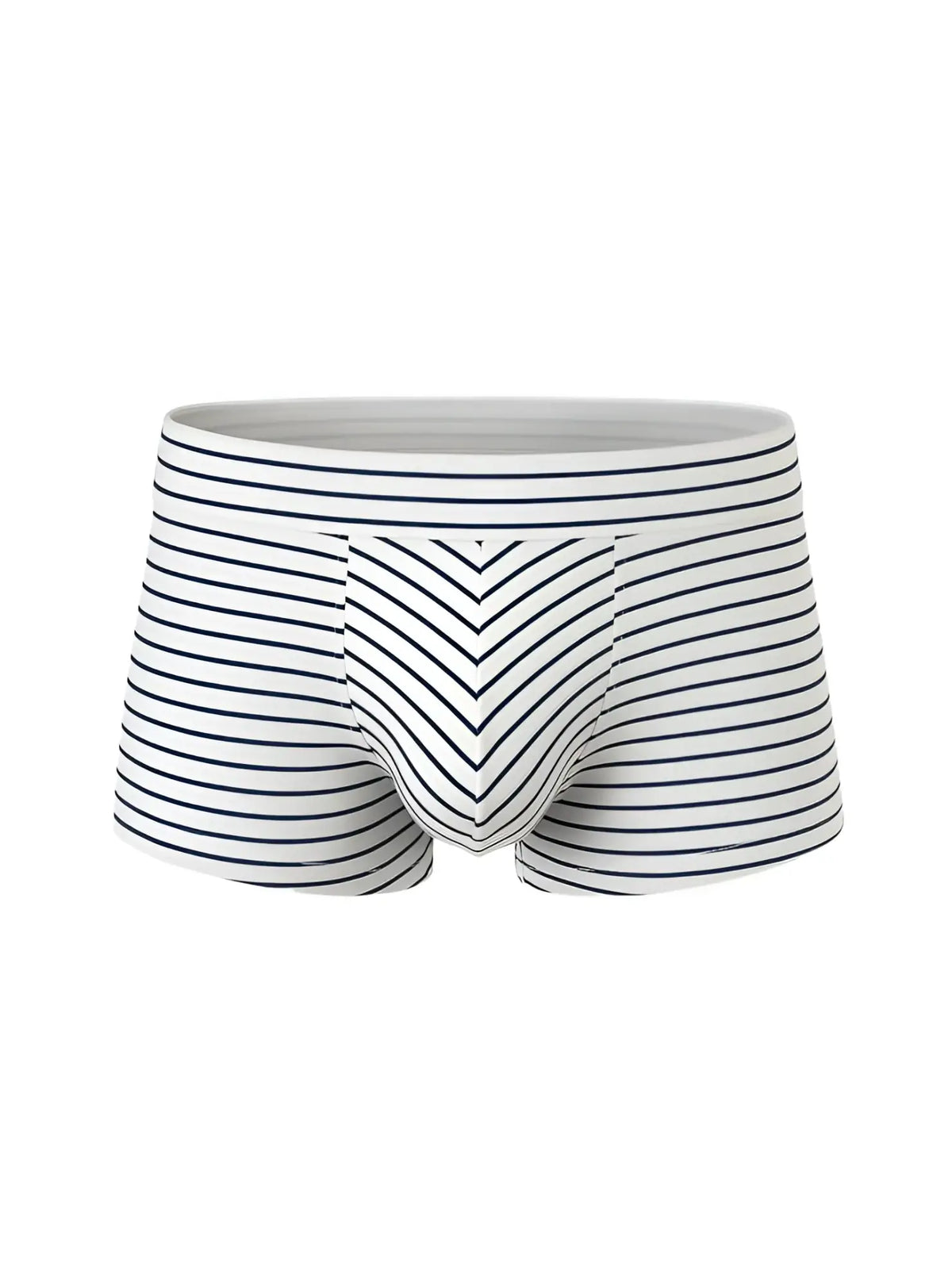 White cotton briefs with navy blue horizontal stripes and a chevron pattern from assorted cotton trunk 4 pieces pack