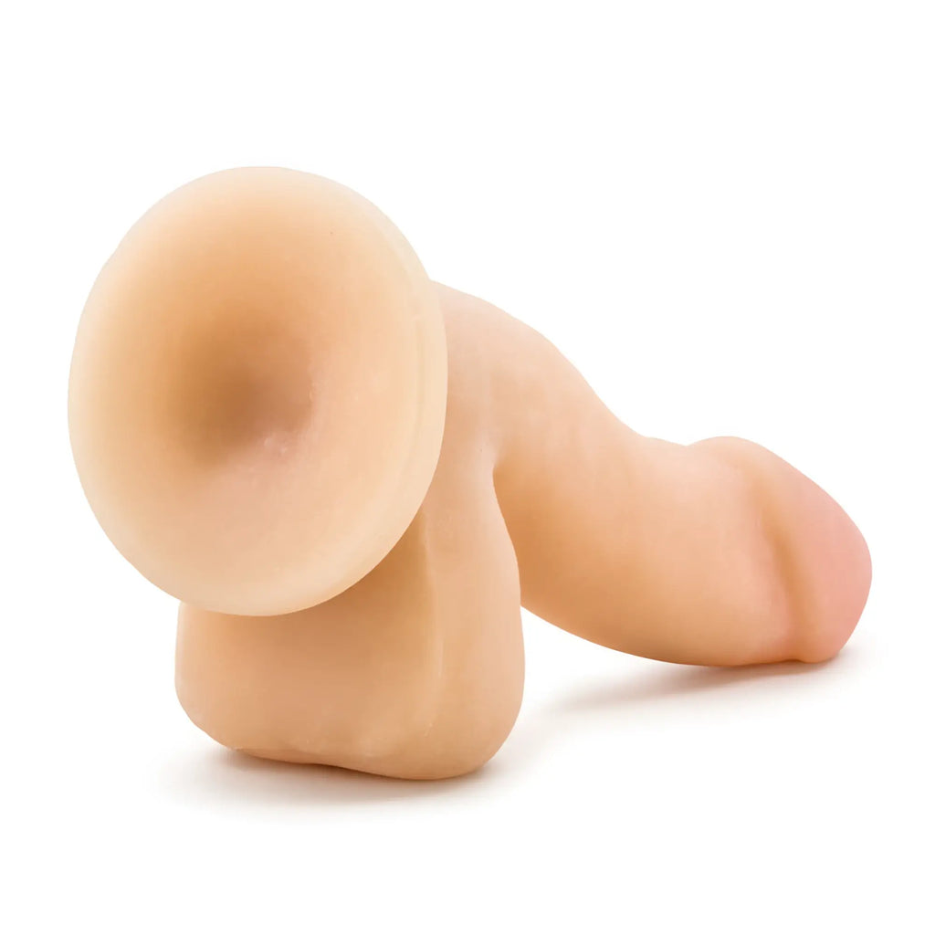 Beige silicone phallic-shaped dildo with circular head and tapered base from au naturel sensa feel collection
