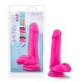 Au Naturel bold delight 6 inch bright pink phthalate free silicone dildo with suction cup base