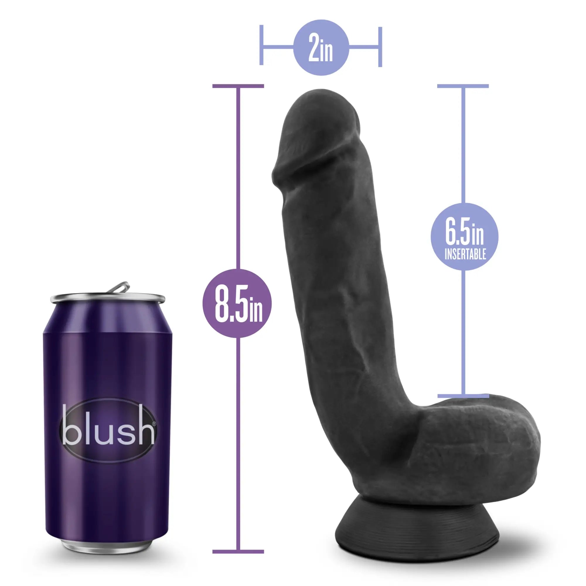 Black silicone dildo with curved design and base from blush au naturel bold pound 8.5in dildo black