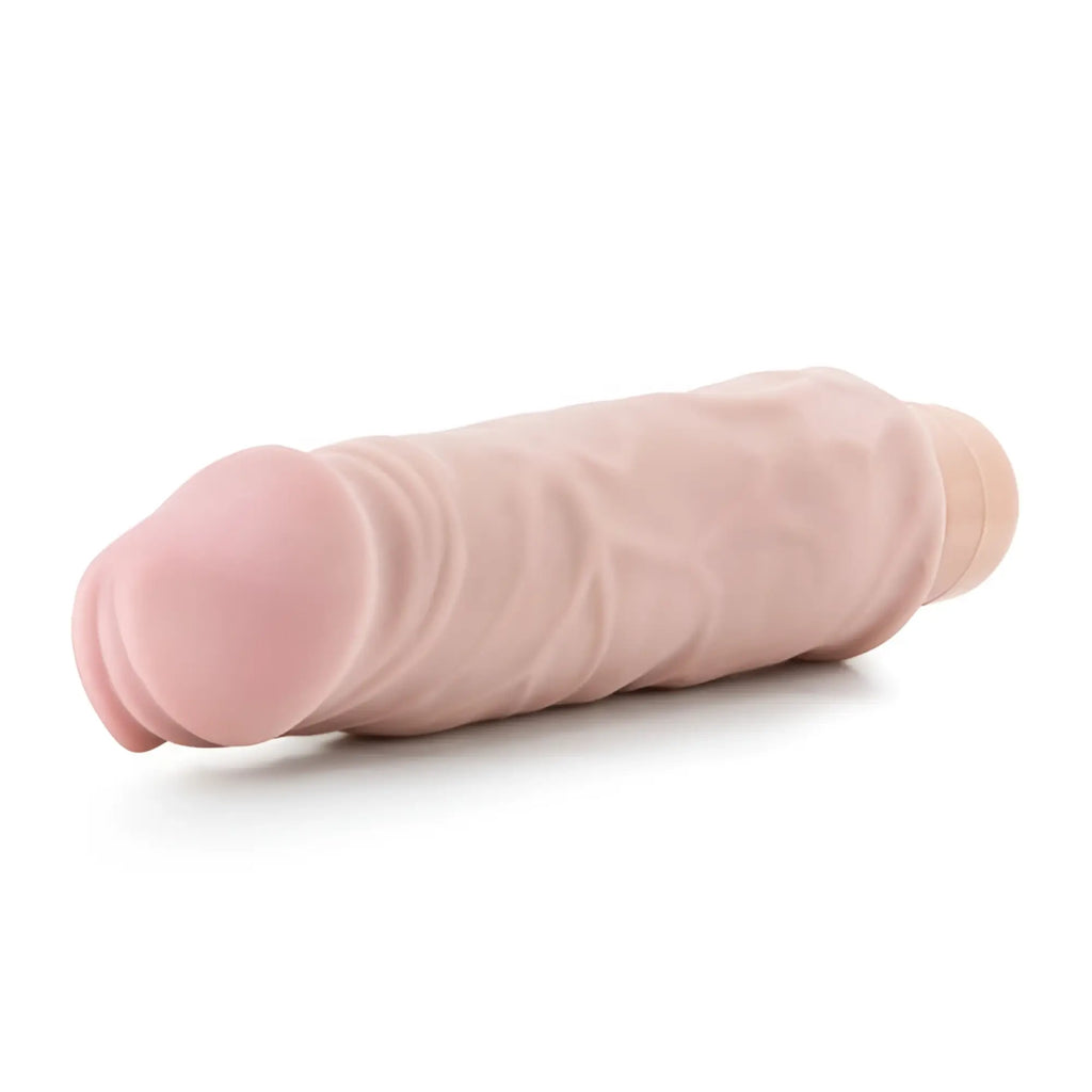 Pink silicone dildo with realistic texture and rounded head from au naturel home wrecker collection