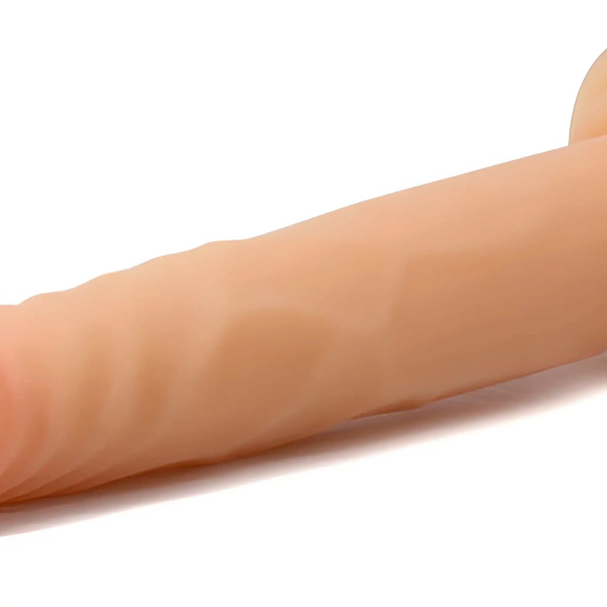 Beige silicone dildo au naturel ronnie with realistic skin texture and subtle ridges for lifelike feel