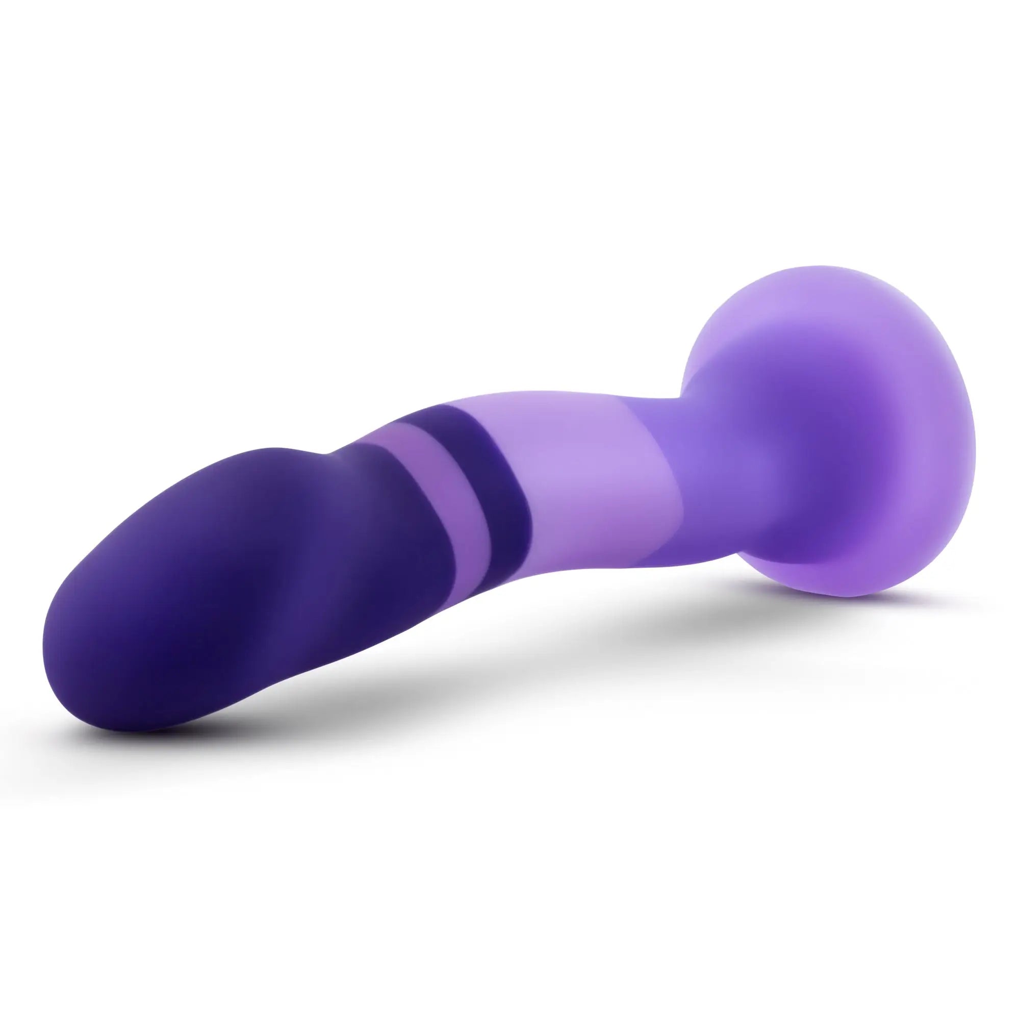 Avant Avant D2 purple rain silicone dildo with purple and dark purple rounded head and textured grip anal plug