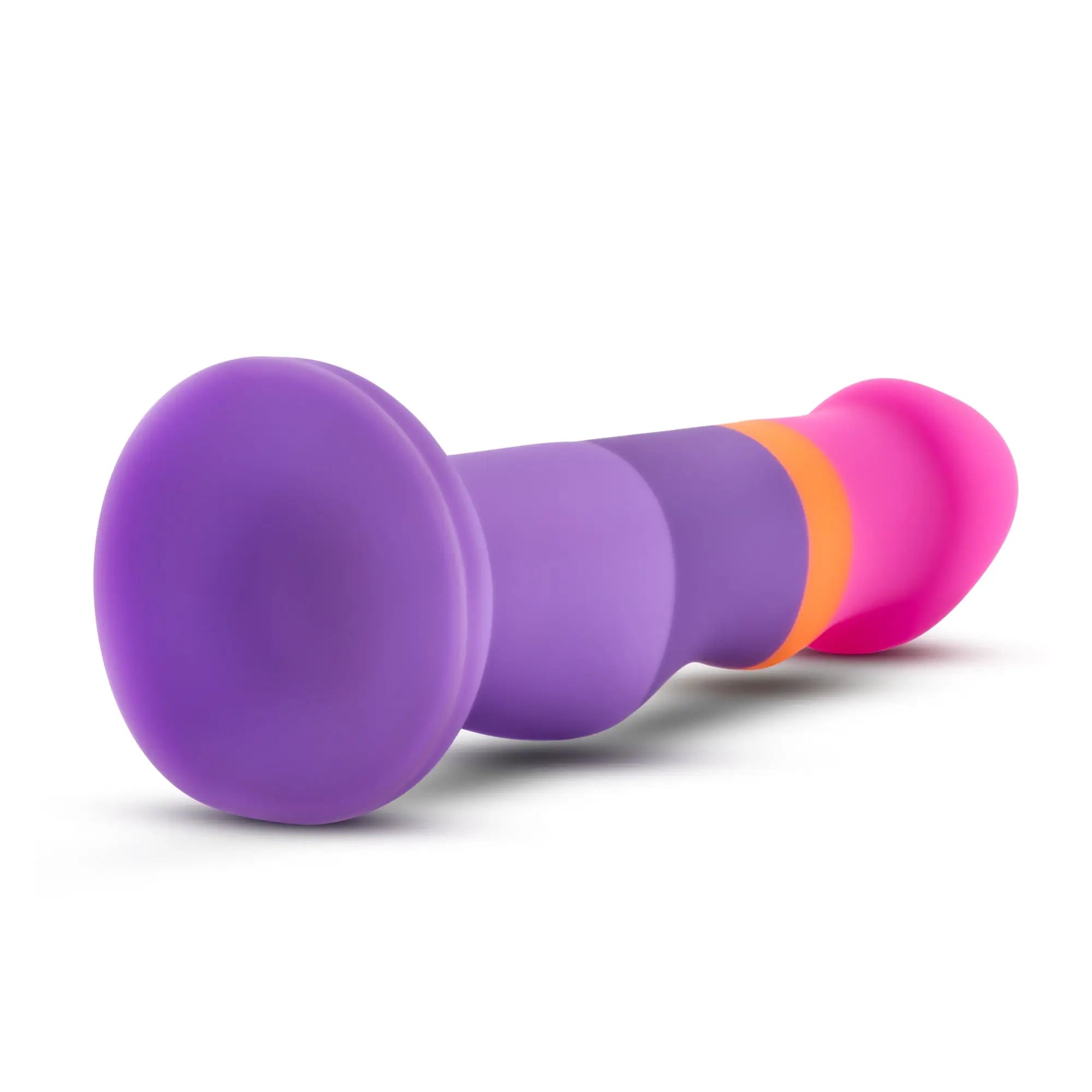 Avant avant d3 summer fling silicone dildo in purple and pink with an orange accent band made of silicone