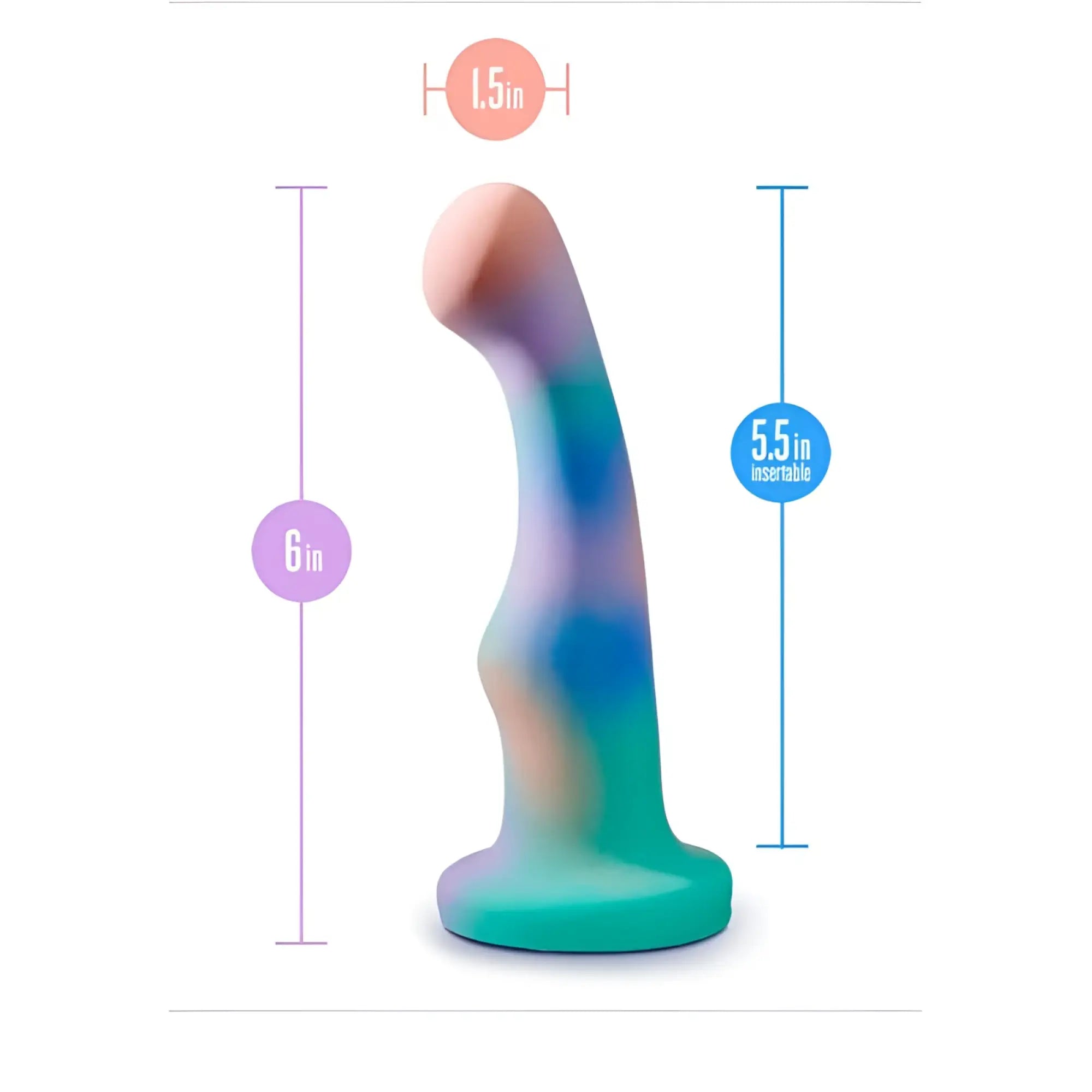 Avant Avant Opal Dreams aqua silicone dildo with smooth gradient color tapered head and ergonomic grip