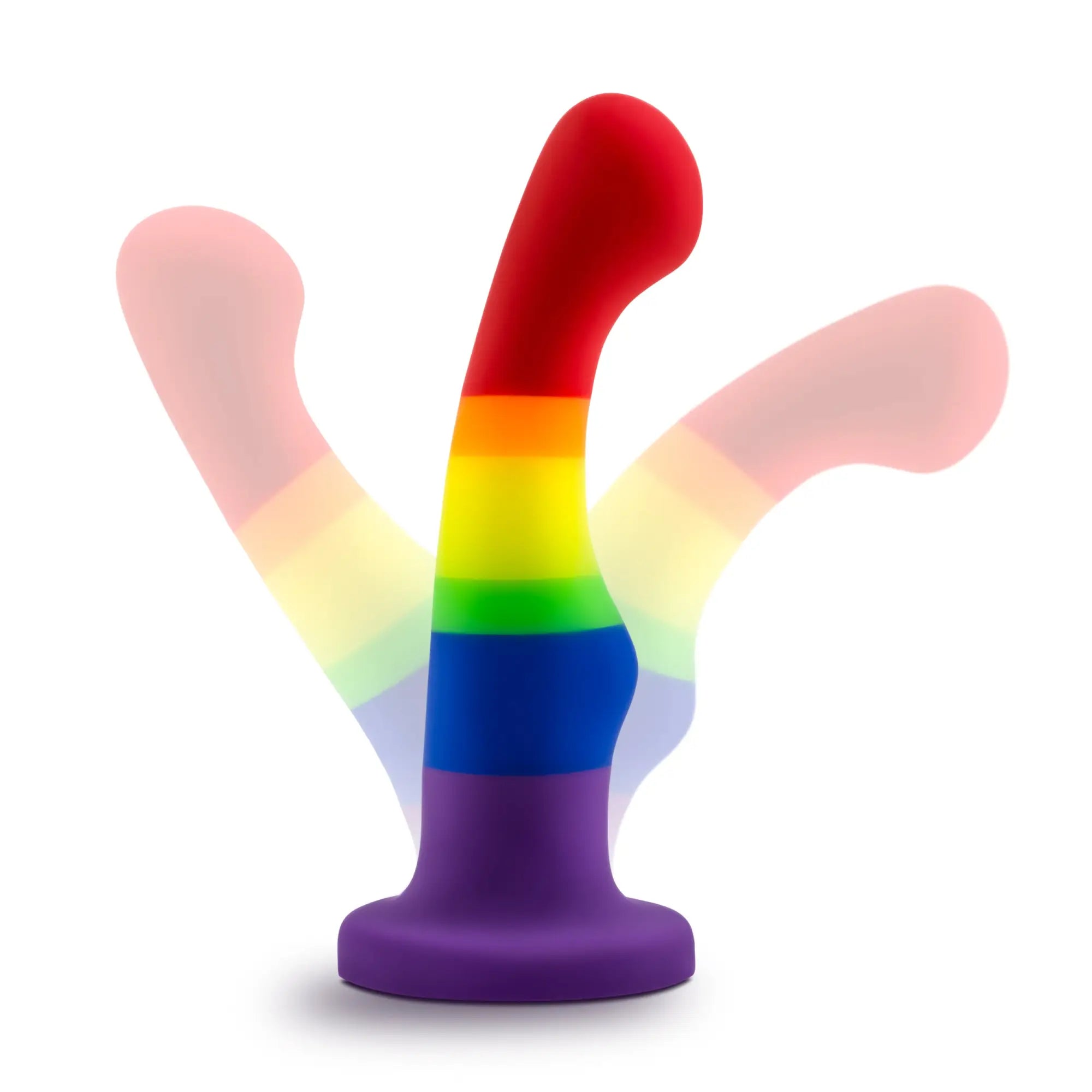 Avant Avant Pride P1 Freedom silicone dildo rainbow-colored anal plug with smooth glossy finish and flared base