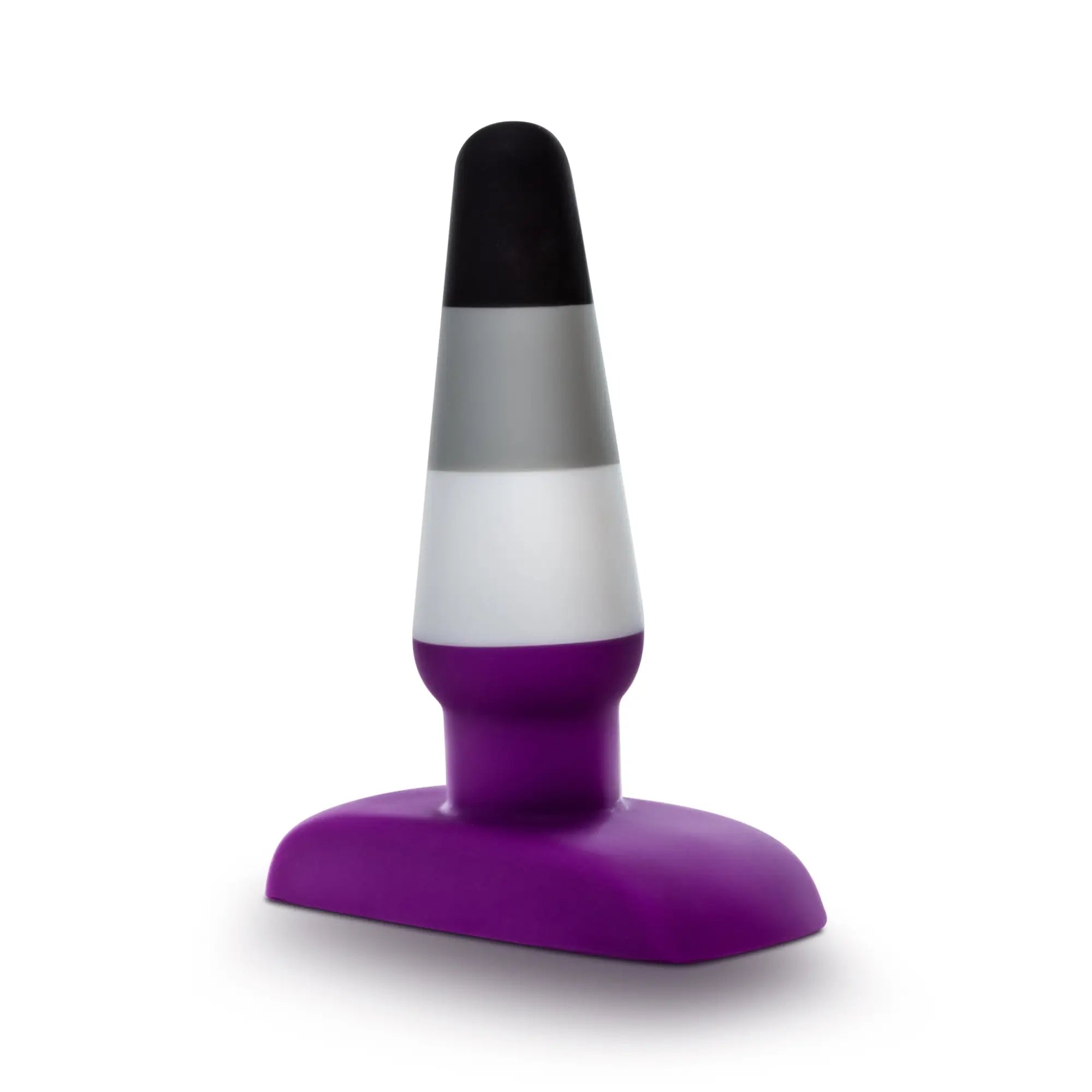 Avant Avant Pride P7 Ace silicone anal plug in purple and black with silver band and ergonomic design for comfort