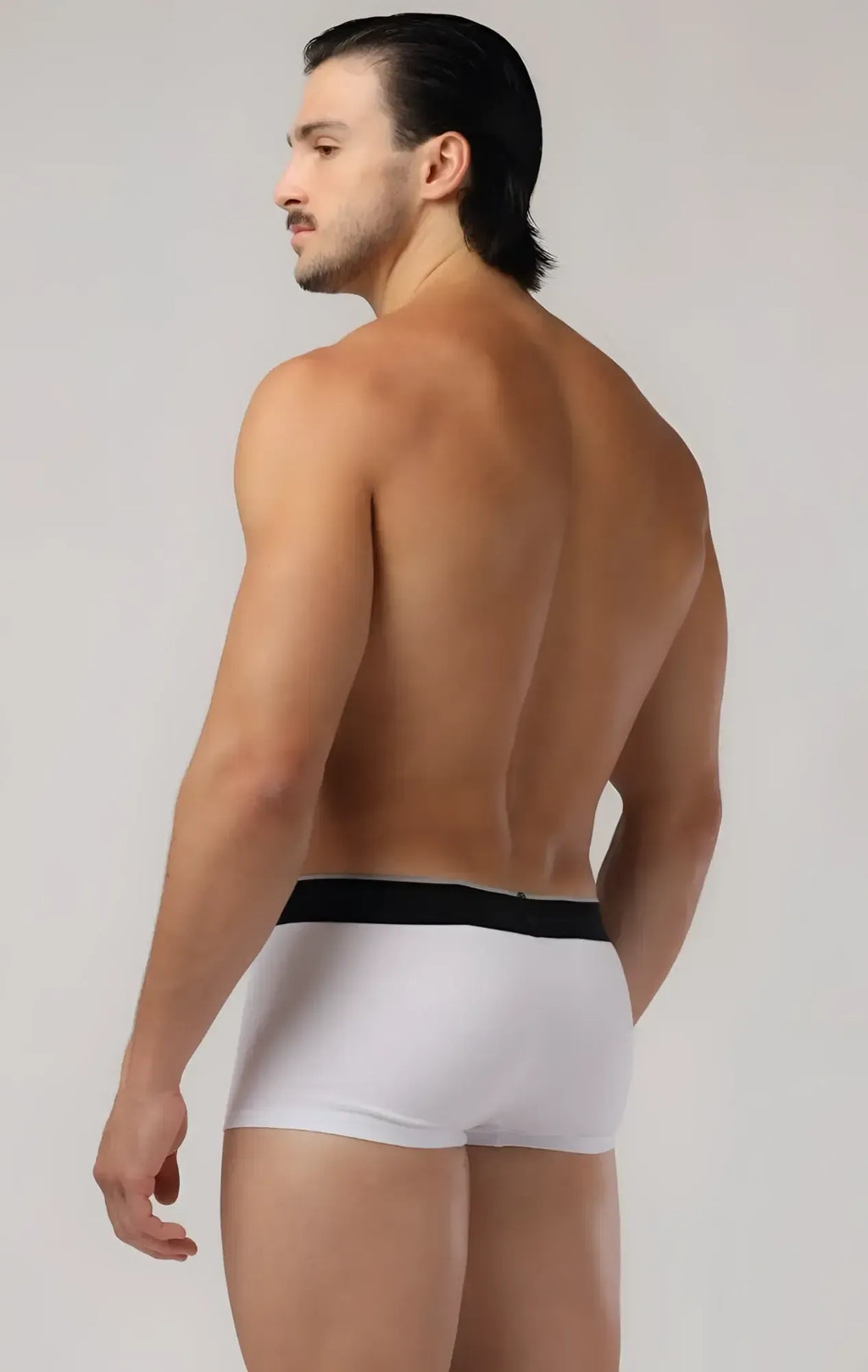 White briefs b-shorts with a black waistband made of soft cotton for everyday comfort and support