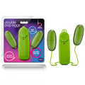 B yours double pop eggs lime bright green plastic vibrator set with central control and two detachable eggs by blush