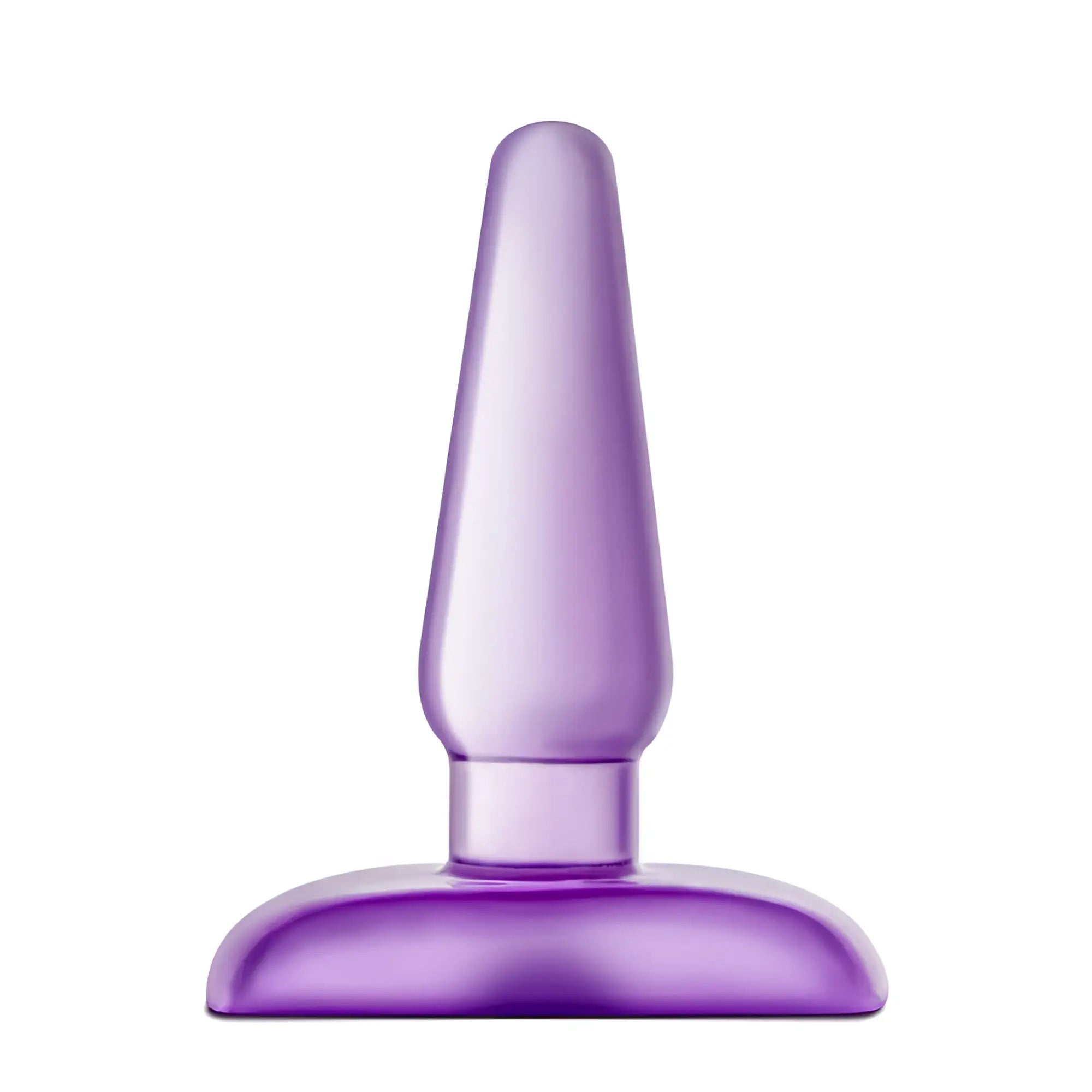 B Yours Eclipse Pleaser small purple translucent silicone butt plug with smooth tapered design and rounded base