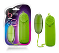 B yours power bullet lime vibrators in bright green with a sleek plastic body star-shaped button and red indicator light