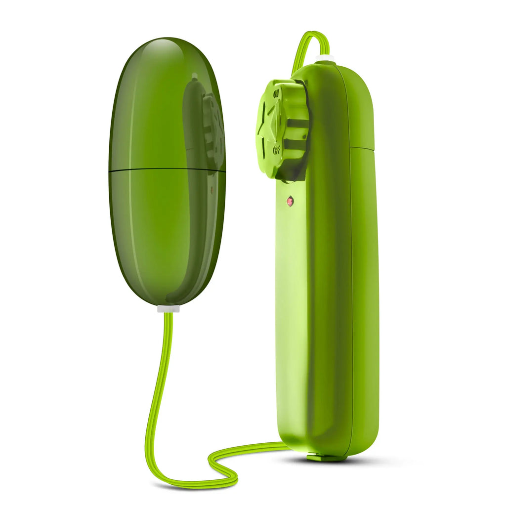 Vibrant lime green b yours power bullet remote-controlled vibrator with sleek ergonomic silicone and plastic design