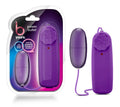B yours power bullet purple plastic remote control with star-shaped button and attached cord