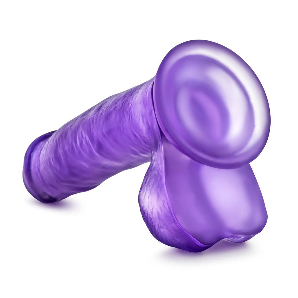 B yours sweet n hard 1 purple translucent silicone toy with textured shaft and rounded bulbous head