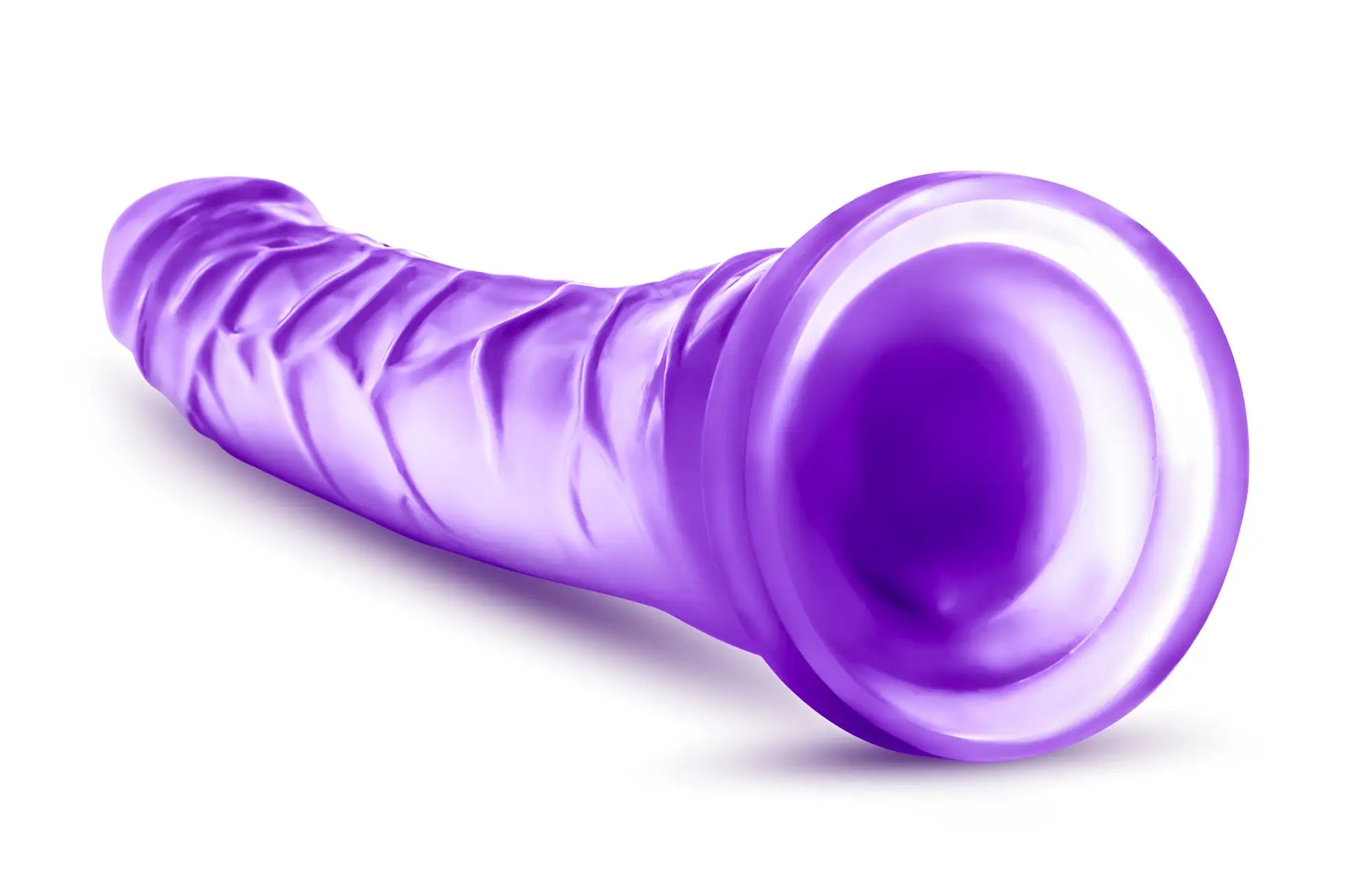 Purple translucent silicone ribbed toy with rounded flared end from B Yours Sweet n Hard 6 collection