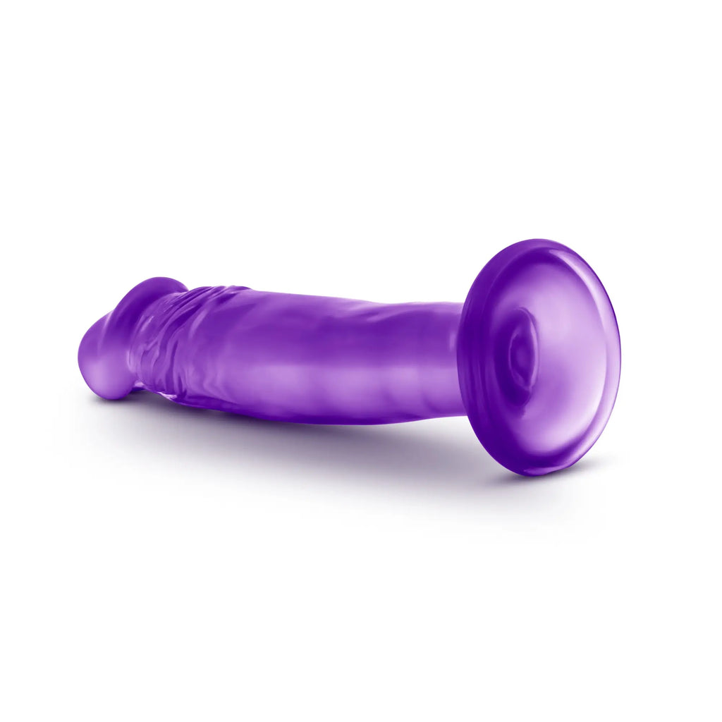 B yours sweet n small 6in purple translucent silicone anal plug with rounded textured head and tapered base