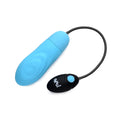 Light blue silicone bang 7x pulsing rechargeable bullet with black remote control and matching button