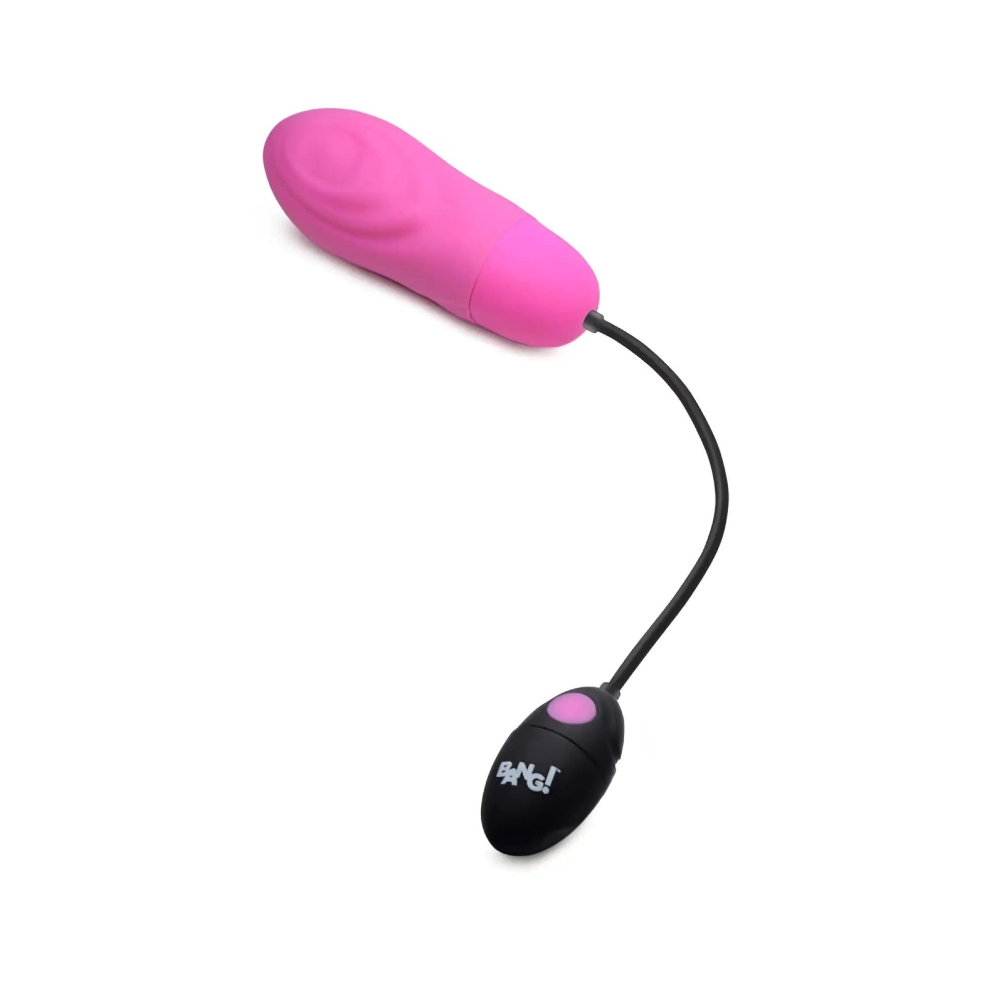 Pink silicone vibrating bullet with black cord and remote control for bang 7x pulsing rechargeable bullet pink