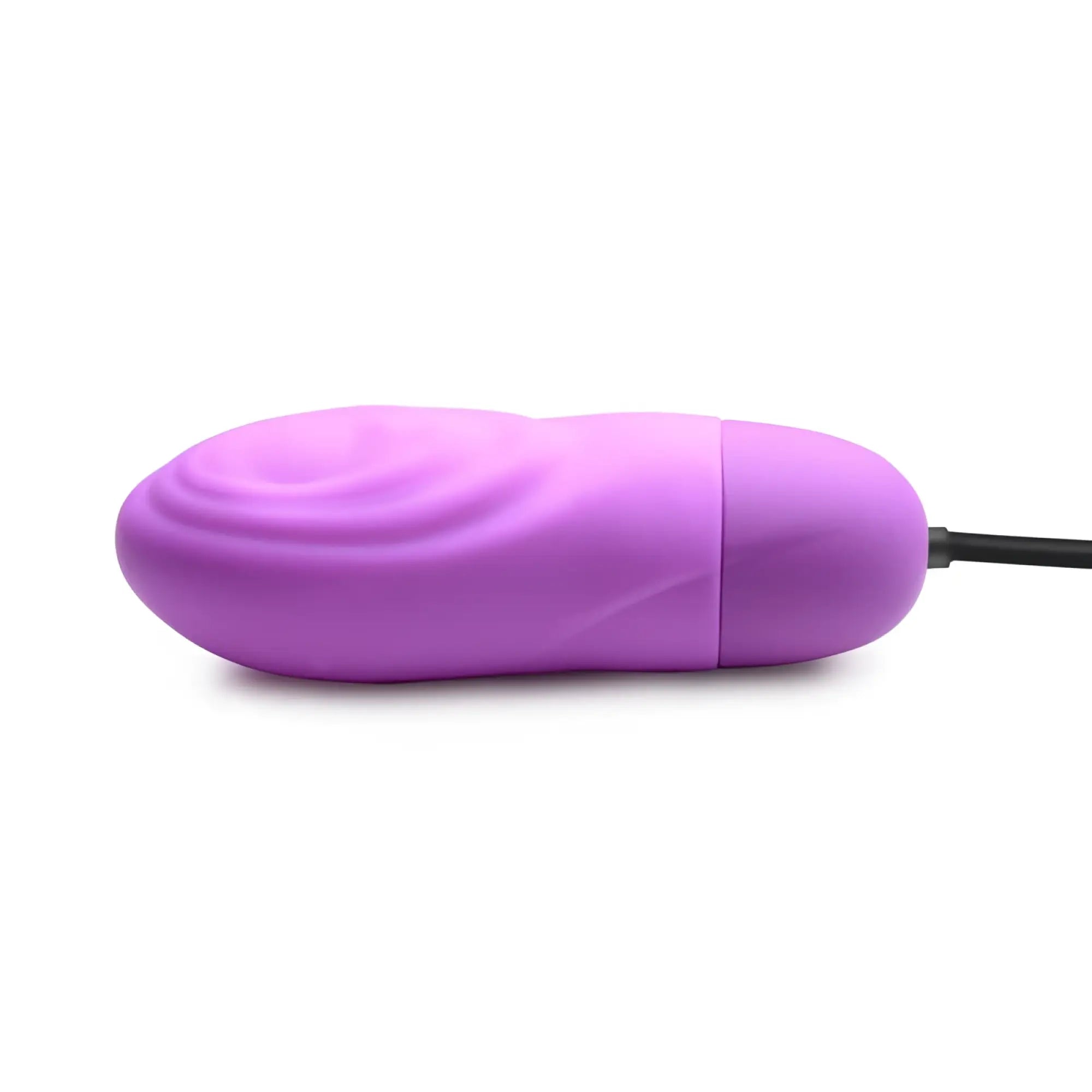 Purple silicone bang 7x pulsing rechargeable bullet with smooth rounded design and black cord for personal use